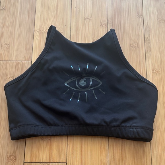 y7 Other - Black Sports Bra with Eye Design